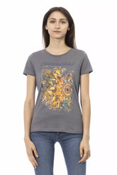 Trussardi Action Gray Cotton Women T-Shirt -   -  Trussardi Action.