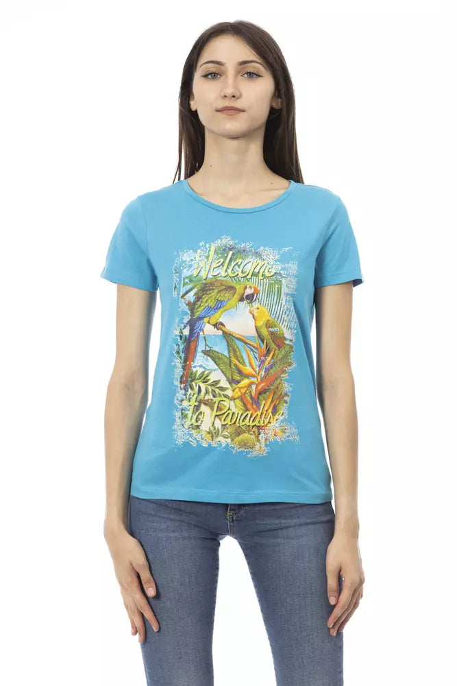 Trussardi Action Light Blue Cotton Women T-Shirt -   -  Trussardi Action.