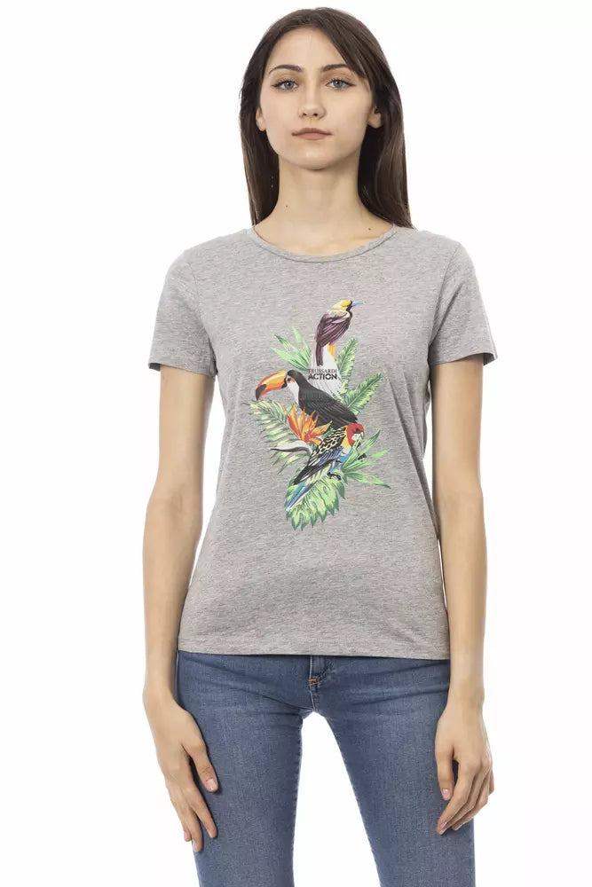 Trussardi Action Gray Cotton Women T-Shirt -   -  Trussardi Action.