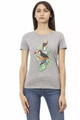 Trussardi Action Gray Cotton Women T-Shirt -   -  Trussardi Action.