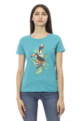 Trussardi Action Light Blue Cotton Women T-Shirt -   -  Trussardi Action.