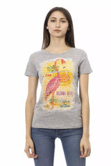 Trussardi Action Gray Cotton Women T-Shirt -   -  Trussardi Action.