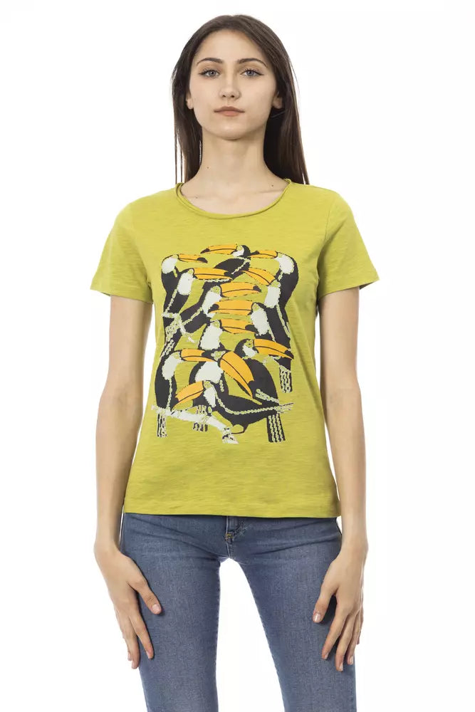 Trussardi Action Green Cotton Women T-Shirt -   -  Trussardi Action.