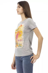Trussardi Action Gray Cotton Women T-Shirt -   -  Trussardi Action.