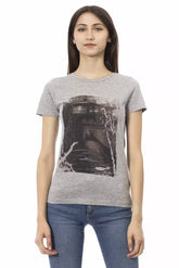 Trussardi Action Gray Cotton Women T-Shirt -   -  Trussardi Action.