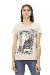 Trussardi Action Beige Cotton Women T-Shirt -   -  Trussardi Action.