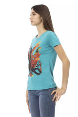 Trussardi Action Light Blue Cotton Women T-Shirt -   -  Trussardi Action.