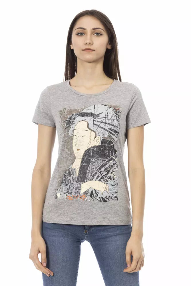 Trussardi Action Gray Cotton Women T-Shirt -   -  Trussardi Action.