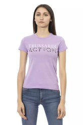 Trussardi Action Purple Cotton Women T-Shirt -   -  Trussardi Action.