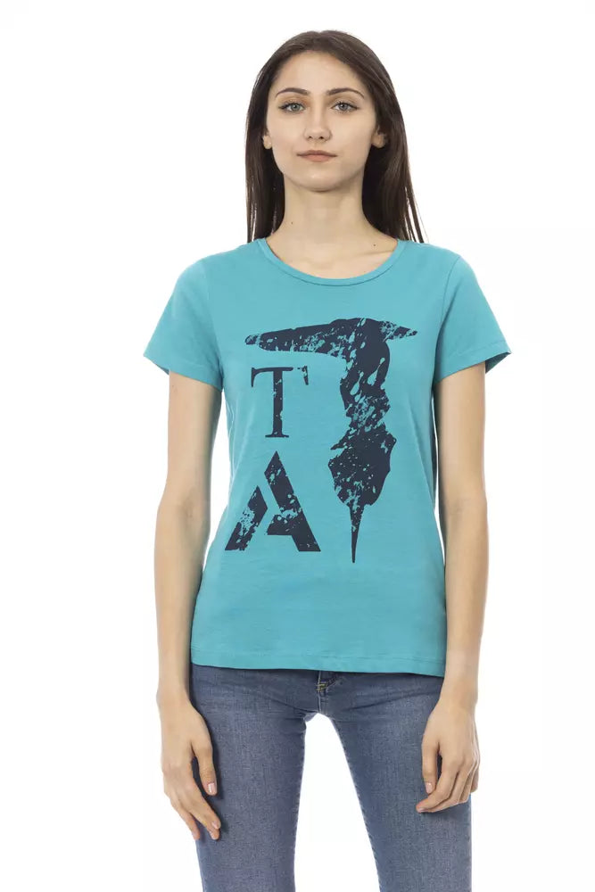 Trussardi Action Light Blue Cotton Women T-Shirt -   -  Trussardi Action.
