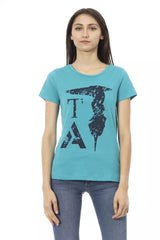 Trussardi Action Light Blue Cotton Women T-Shirt -   -  Trussardi Action.