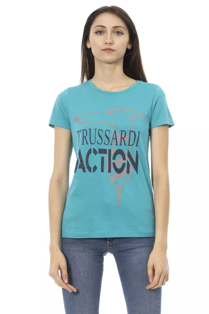 Trussardi Action Light Blue Cotton Women T-Shirt -   -  Trussardi Action.