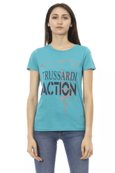 Trussardi Action Light Blue Cotton Women T-Shirt -   -  Trussardi Action.
