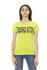 Trussardi Action Green Cotton Women T-Shirt -   -  Trussardi Action.