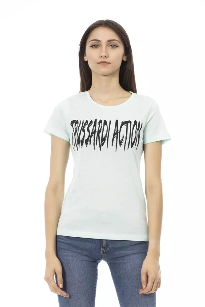 Trussardi Action Light Blue Cotton Women T-Shirt -   -  Trussardi Action.