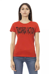 Trussardi Action Red Cotton Women T-Shirt -   -  Trussardi Action.