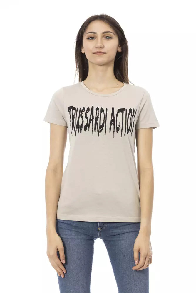 Trussardi Action Beige Cotton Women T-Shirt -   -  Trussardi Action.