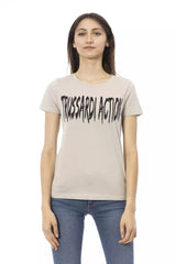 Trussardi Action Beige Cotton Women T-Shirt -   -  Trussardi Action.
