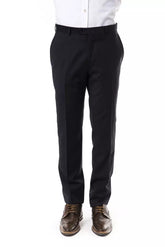 Uominitaliani Gray Wool Men Pant -   -  Uominitaliani.