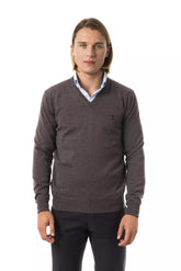 Uominitaliani Gray Merino Wool Men Sweater -   -  Uominitaliani.