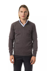 Uominitaliani Gray Merino Wool Men Sweater -   -  Uominitaliani.