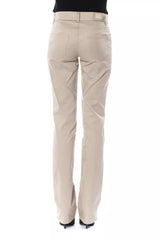 BYBLOS Beige Cotton Women Pant - - BYBLOS.
