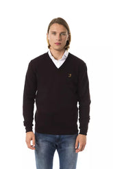 Uominitaliani Brown Merino Wool Men Sweater -   -  Uominitaliani.