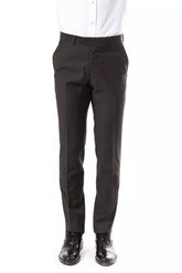 Uominitaliani Gray Wool Men's Pant -   -  Uominitaliani.