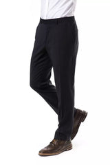 Uominitaliani Gray Wool Men Pant - - Uominitaliani.