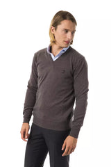 Uominitaliani Gray Merino Wool Men Sweater -   -  Uominitaliani.