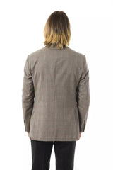 Uominitaliani Gray Wool Men Blazer -   -  Uominitaliani.