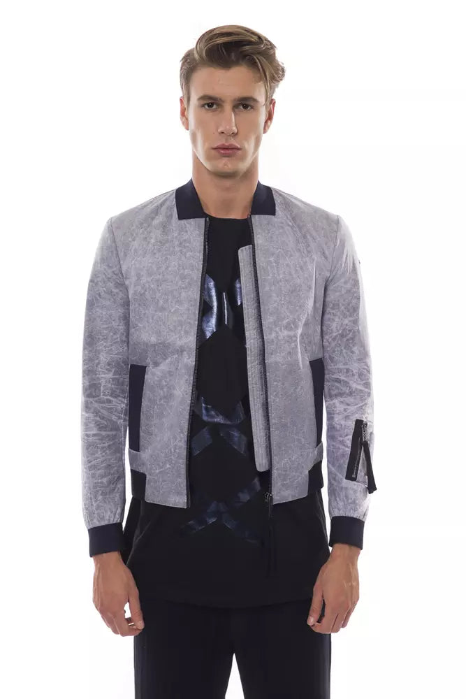 Nicolo Tonetto Gray Polyester Men Bomber Jacket - - Nicolo Tonetto.