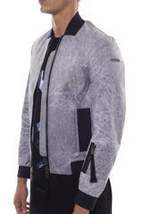 Nicolo Tonetto Gray Polyester Men Bomber Jacket - - Nicolo Tonetto.