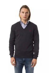 Uominitaliani Gray Merino Wool Men Sweater -   -  Uominitaliani.