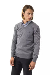 Uominitaliani Gray Merino Wool Men Sweater -   -  Uominitaliani.
