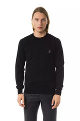Uominitaliani Black Merino Wool Men Sweater -   -  Uominitaliani.
