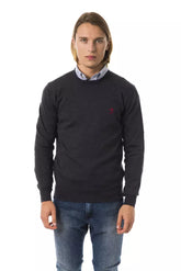Uominitaliani Gray Merino Wool Men Sweater -   -  Uominitaliani.