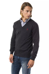 Uominitaliani Gray Merino Wool Men Sweater -   -  Uominitaliani.