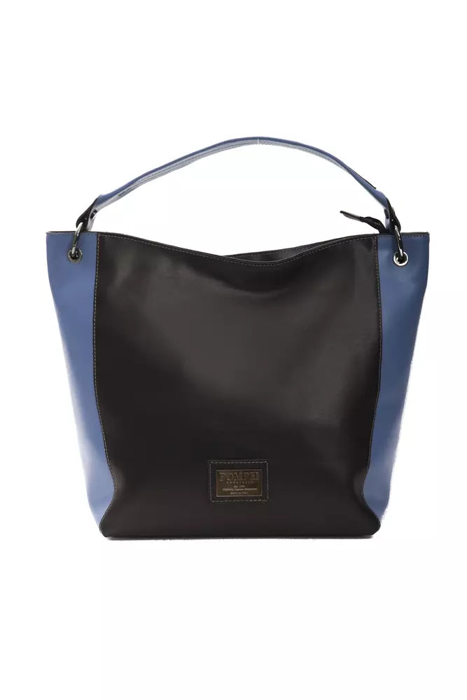 Pompei Donatella Black Leather Women Shoulder Bag -  Luxury Shoulder Bag for Women -  Pompei Donatella.