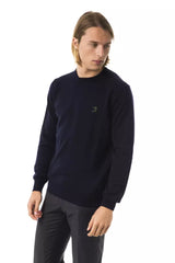 Uominitaliani Blue Merino Wool Men's Sweater -   -  Uominitaliani.