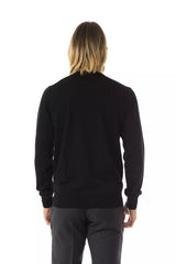 Uominitaliani Black Merino Wool Men Sweater -   -  Uominitaliani.
