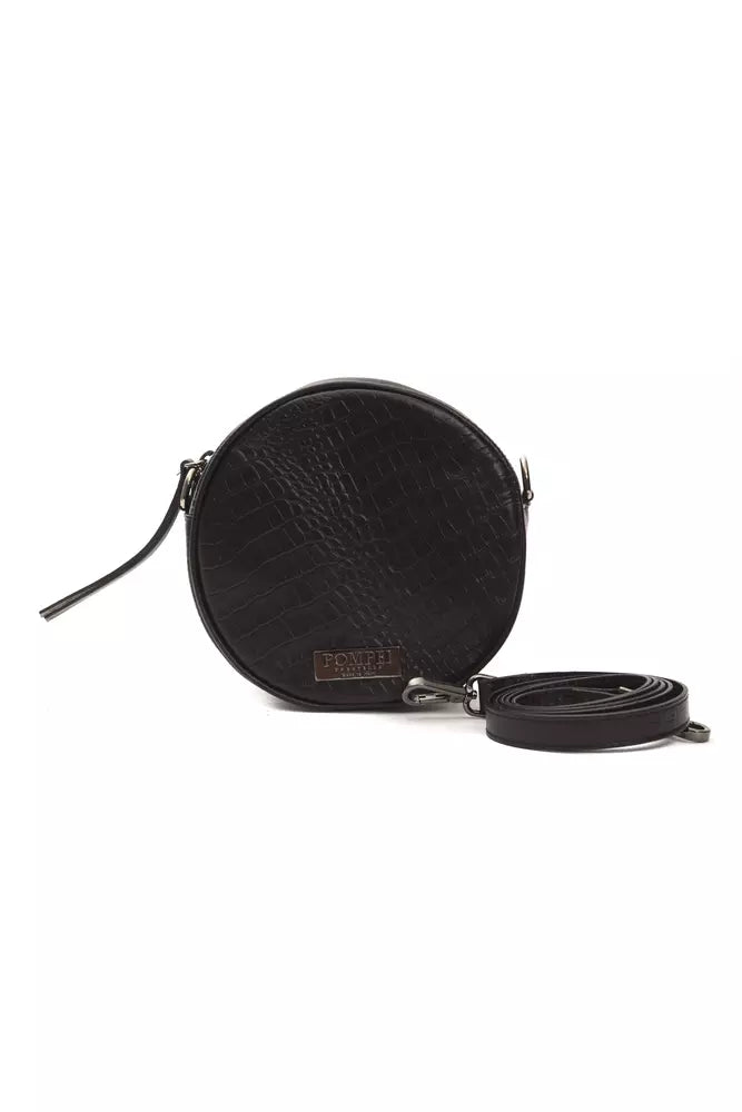 Pompei Donatella Black Leather Women Crossbody Bag - Luxury Cross Body Bag for Women - Pompei Donatella.