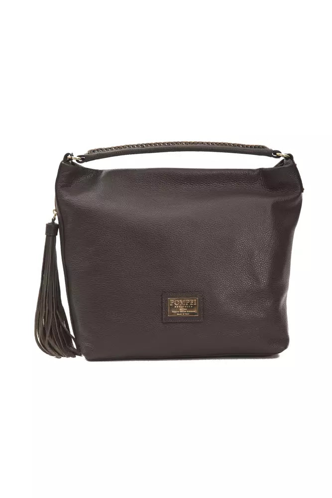 Pompei Donatella Brown Leather Women Shoulder Bag -  Luxury Shoulder Bag for Women -  Pompei Donatella.
