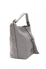 Pompei Donatella Gray Leather Women Shoulder Bag -  Luxury Shoulder Bag for Women -  Pompei Donatella.