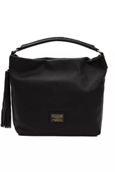 Pompei Donatella Black Leather Women Shoulder Bag -  Luxury Shoulder Bag for Women -  Pompei Donatella.