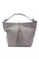 Pompei Donatella Gray Leather Women Shoulder Bag -  Luxury Shoulder Bag for Women -  Pompei Donatella.