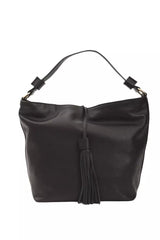 Pompei Donatella Black Leather Women Shoulder Bag -  Luxury Shoulder Bag for Women -  Pompei Donatella.