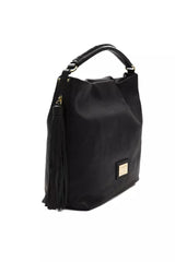 Pompei Donatella Black Leather Women Shoulder Bag -  Luxury Shoulder Bag for Women -  Pompei Donatella.