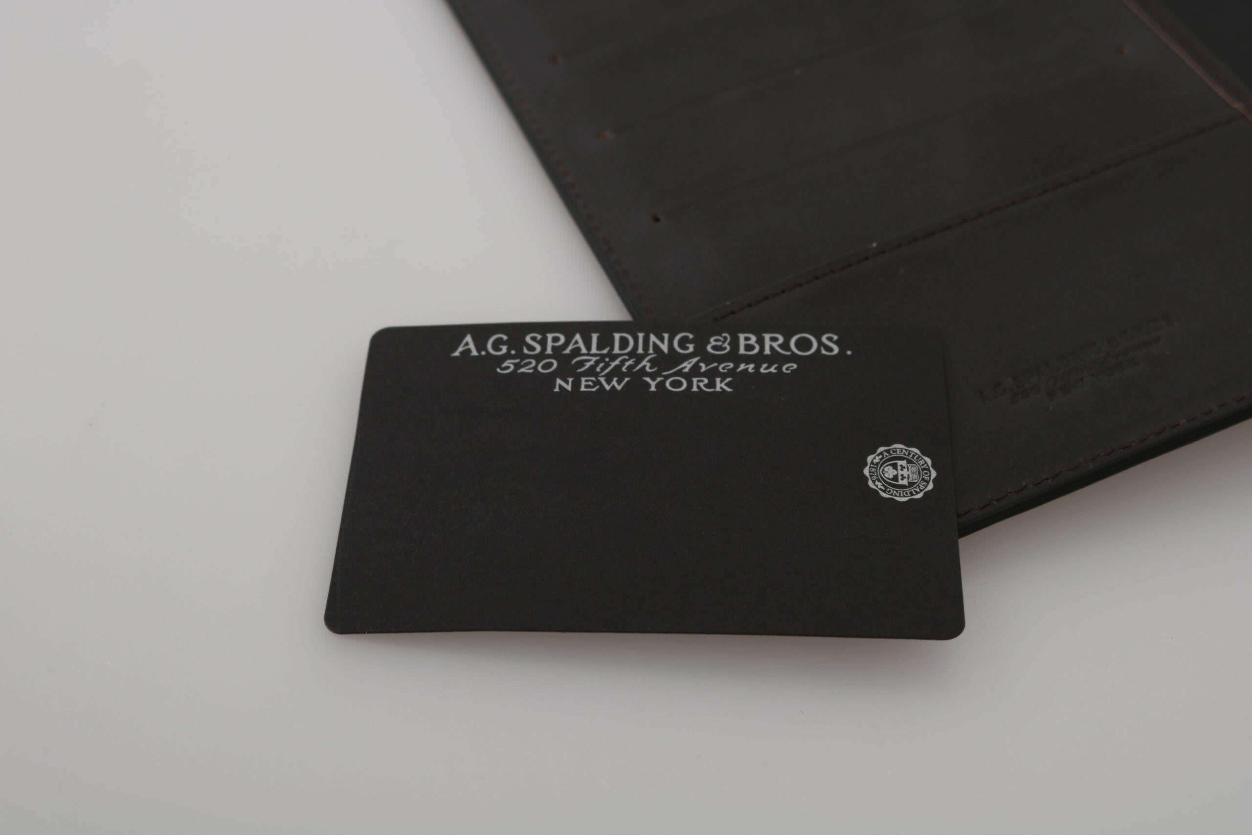 A.G. Spalding & Bros Black Leather Bifold Travel Holder Logo Wallet -  Leather Passport Wallet for Men -  A.G. Spalding & Bros. A.G. Spalding & Bros Black Leather Bifold Travel Holder Logo Wallet -  Leather Passport Wallet for Men -  A.G. Spalding & Bros.