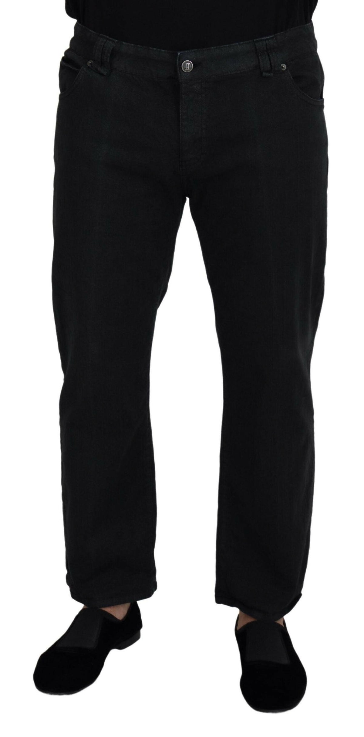 John Galliano Black Cotton Back Buckle Casual Denim Jeans -   -  John Galliano.